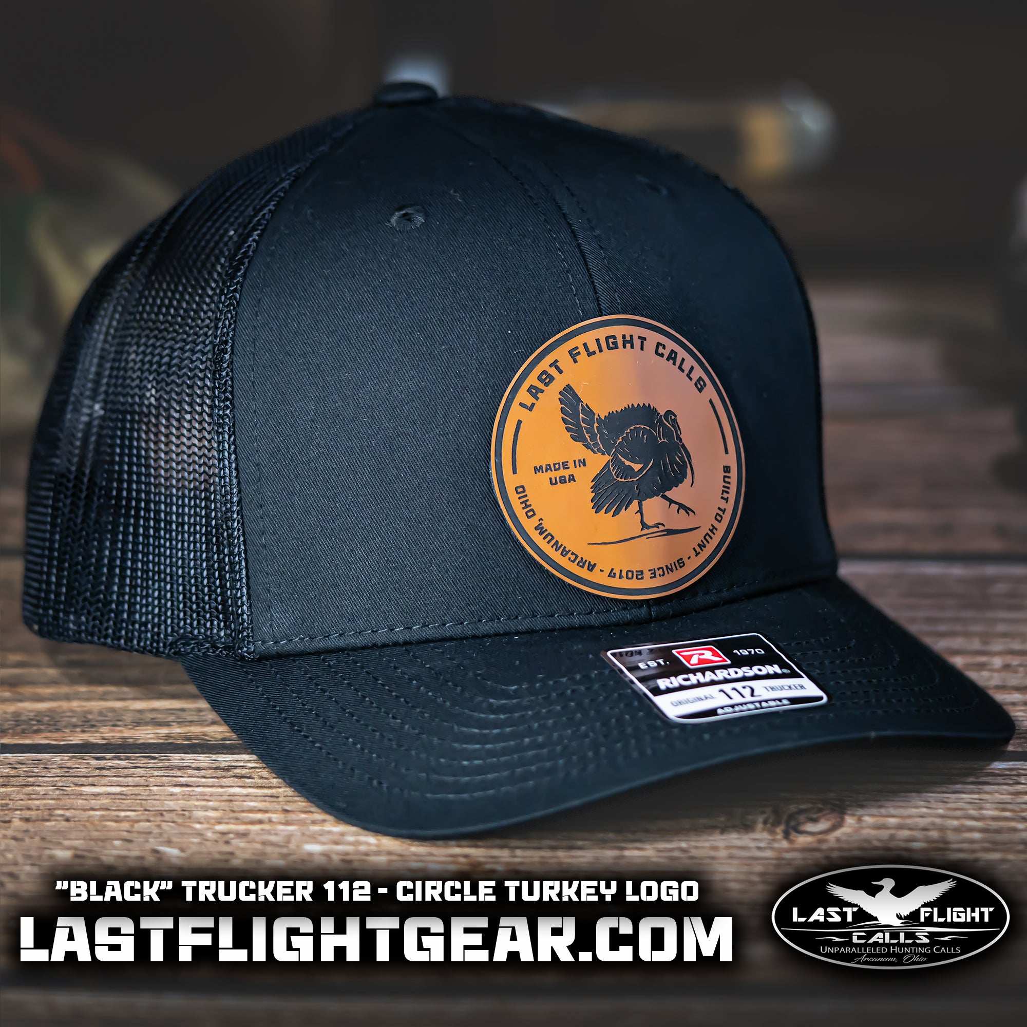 "BLACK" TRUCKER 112 | CIRCLE TURKEY LOGO